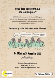 Affiche ateliers de langues